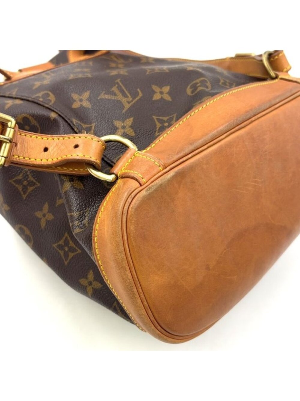 Louis Vuitton Montsouris MM Monogram Leather Brown Light Backpack Gold - Picture 7 of 15